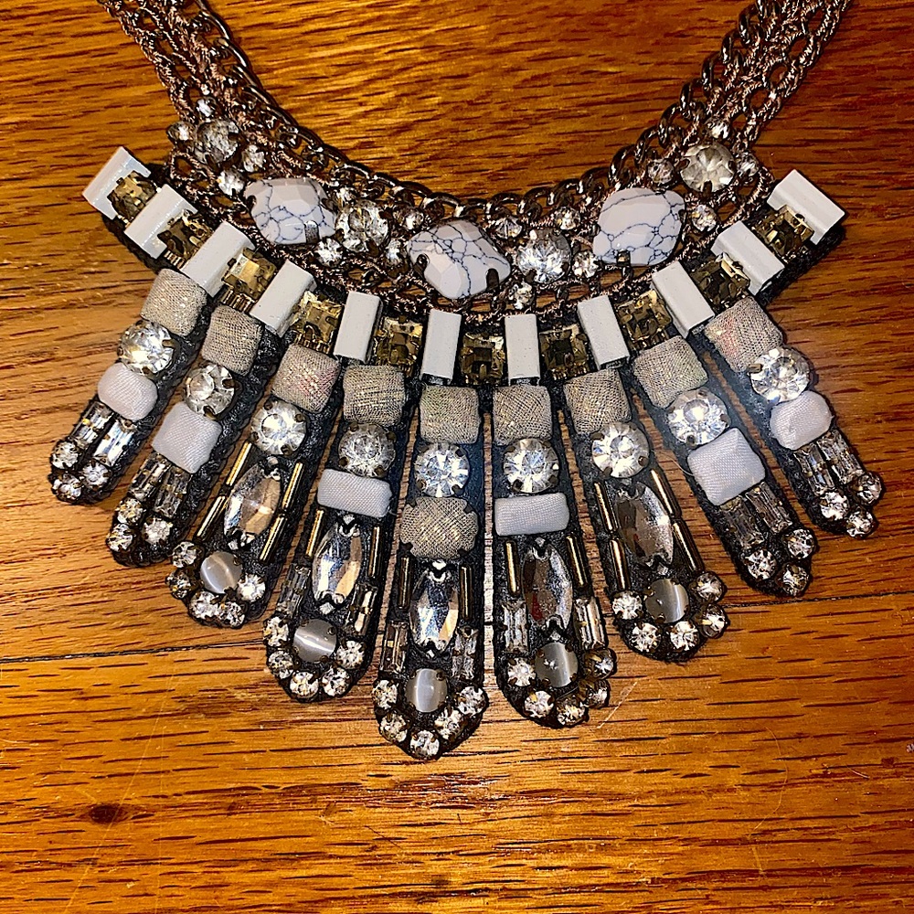 Nocturne Mixed Media Bib Necklace